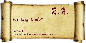 Ratkay Noé névjegykártya